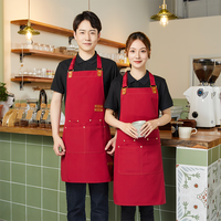 Bavoir de chef ergonomique réutilisable sans manches Tablier multi-poches durable et élégant en polyester résistant aux taches avec logo personnalisé