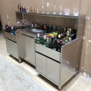 Nieuwe 2024 Cocktailbar Apparatuur Draagbare Cocktail Bar Station Voor Evenementen Werkstation Bank