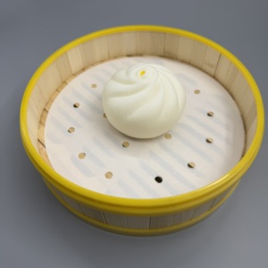 Papel de vapor desechable para freidora de aire, antiadherente, de pulpa de madera, ideal para preparar dim sum y repostería. - Product Image 2