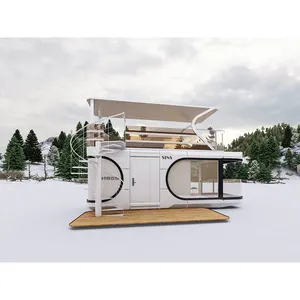 Maison préfabriquée mobile économique de conteneur de cabine d'hôtel de capsule avec le balcon escamotable