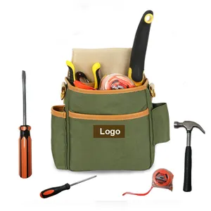 도매 맞춤형 헤비 듀티 왁스 캔버스 도구 가방 로고와 조정 가능한 스트랩 전기 도구 가방