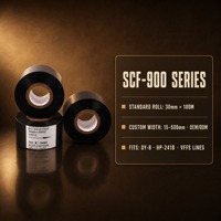 Films de transfert thermique 30mm*100m PET pour emballage, impression par transfert, ruban noir générique