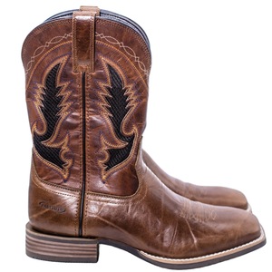 Bottes de cowboy en cuir PALITUTU pour hommes, style western, bout carré, mi-mollet, brodées, à enfiler, durables, pour l'équitation, décontractées, toutes saisons - Product Image 6