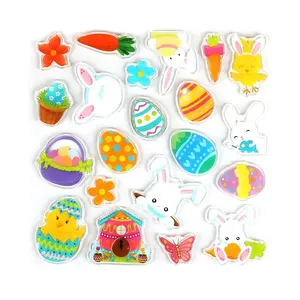 Custom Easter Day Decoration Window Gel Art Sticker Removable And Reusable Gel Window Clings Jelly Stickers Window