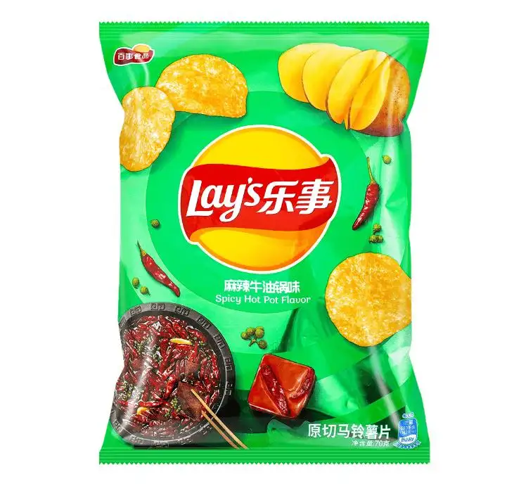70g chinesische Kartoffel chips Großhandel Spicy Butter Pot Flavor Food exotische Chips legen
