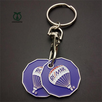 Porte-clés jeton de chariot de supermarché par sublimation avec logo