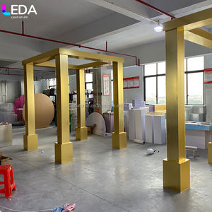 LEDA Heavy Duty Ironwork <b>Gold</b> Wedding Backdrop Chuppah Indian Wedding Mandap for Event <b>Party</b> <b>Decor</b> - Product Image 2