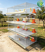 Nouvelle cage à poussins de type H à 4 niveaux en acier galvanisé renforcé anti-rouille avec une longue durée de vie