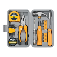 Fournisseur direct d'usine - Ensemble d'outils à main pour la maison de 24 pièces avec embouts de tournevis universels mixtes - Outils de réparation DIY rose/jaune tendance