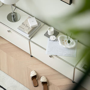 Mueble de TV minimalista moderno, muebles de almacenamiento de acero inoxidable Vintage, muebles para el hogar de estilo Ins para uso en la sala de estar - Product Image 2