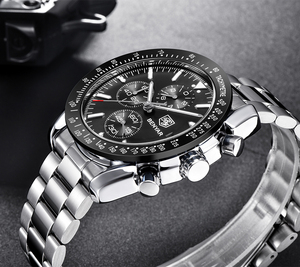 Montre chronographe sport pour homme OEM ODM, nouvelle collection, avec tachymètre, date, étanche, style business décontracté, en acier inoxydable, mouvement quartz. - Product Image 5