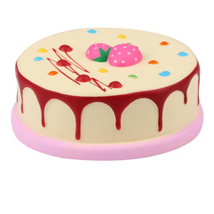 Cartoon <b>Strawberry</b> Round <b>Cake</b> Toy Soft Plastic Cute Promotional Gift <b>Decorative</b> Item - Product Image 1