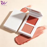 Palette de fard à joues 2-en-1 compacte, format régulier, maquillage minéral, haute pigmentation, waterproof, double texture crème et poudre, marque privée, logo personnalisé, format voyage