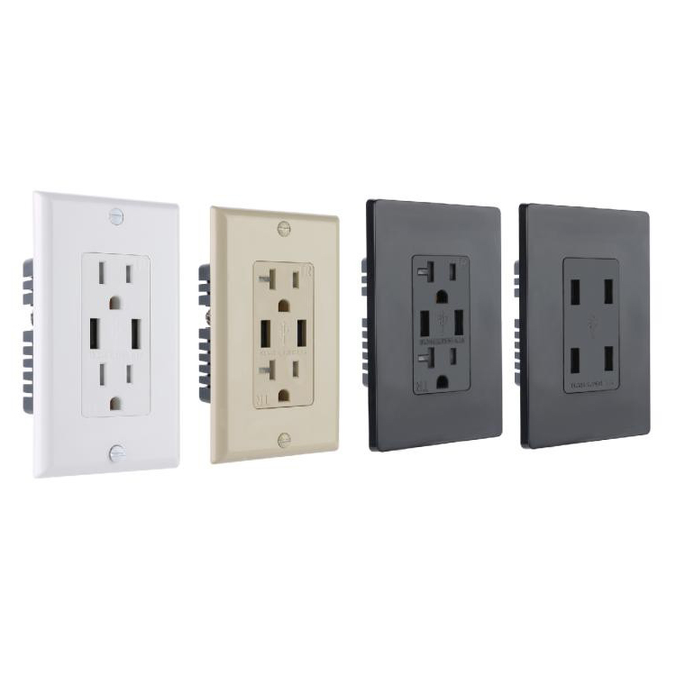 15A Waterproof Socket Tamper Resistant GFCI Outlets Electrical Cover With USB Port Type C US wall Outlet GFCI 15A 20A TR&WR