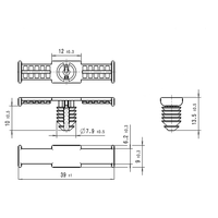 Clip de regroupement, L=39,0 mm, Noir, 500 pièces. Art.-No. 102-67066 |   ATSBCFT6LG-PA66HIRHS-BK |