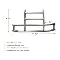 Pare-chocs de protection en acier inoxydable poli haute résistance compatible avec les camions Volvo Kenworth Peterbilt Freightliner International Prostar