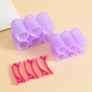 Lot de 18 bigoudis auto-agrippants avec pinces pour franges et boucles, sans chaleur, en plastique, outil de coiffure DIY, Rizos Sin <span class=keywords><strong>Calor</strong></span> - Product Image 6