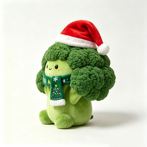 Peluche de Brócoli Verde Festivo Personalizado para Decoración Navideña, Regalo de Peluche de Brócoli con Temática de Comida para Navidad - Product Image 2