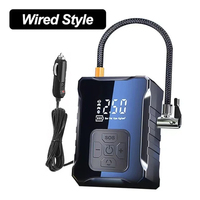 Compresseur d'air portable 12V avec écran LCD Mini gonfleur de pneu automatique 3000mAh Matériau ABS filaire et sans fil