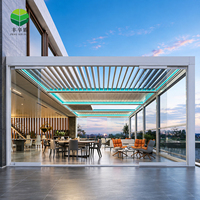 Pérgola Retráctil Motorizada Personalizada, Pérgola de Aluminio para Exteriores, para Cubrir Patios