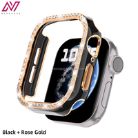 Protection d'écran en verre trempé incrusté de diamants de luxe, antichoc et anti-chute, compatible avec les montres intelligentes séries 7/8/9/10 38-46 mm