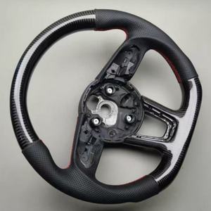 Volant en cuir et fibre de carbone noire pour <span class=keywords><strong>Audi</strong></span> B8 S3 S4 S5 RS3 RS4 RS5 B8.5 8P 8V B9 C7 A6 A7 RS6 RS7 A8 S6 S7 A4 A6 - Product Image 2