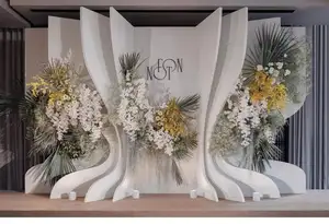 Toile de fond de mariage en PVC blanc Style personnalisé décor de scène mur événements fournisseur accessoires