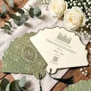 Ventaglio di Carta Personalizzato con Nappa, Biglietto di Ringraziamento per Inviti di Matrimonio Islamici Multiuso, Bomboniere Personalizzate per Ospiti - Product Image 6