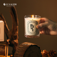 Vela Aromática de Lujo en Frasco de Vidrio, Decoración para el Hogar, Marca de Moda |   Velas Aromáticas de Cera de Soya con Logotipo Personalizado al por Mayor para Acción de Gracias