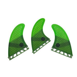 Juego de aletas para tabla de surf Upsurf K2.1 Honeycomb, color rojo, con un solo soporte, accesorios - Product Image 4