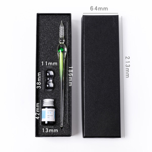 Stylo à trempette en verre fantaisie de style ancien stylo Signature soufflé à l'encre liquide pour l'écriture emballé dans une boîte cadeau - Product Image 4