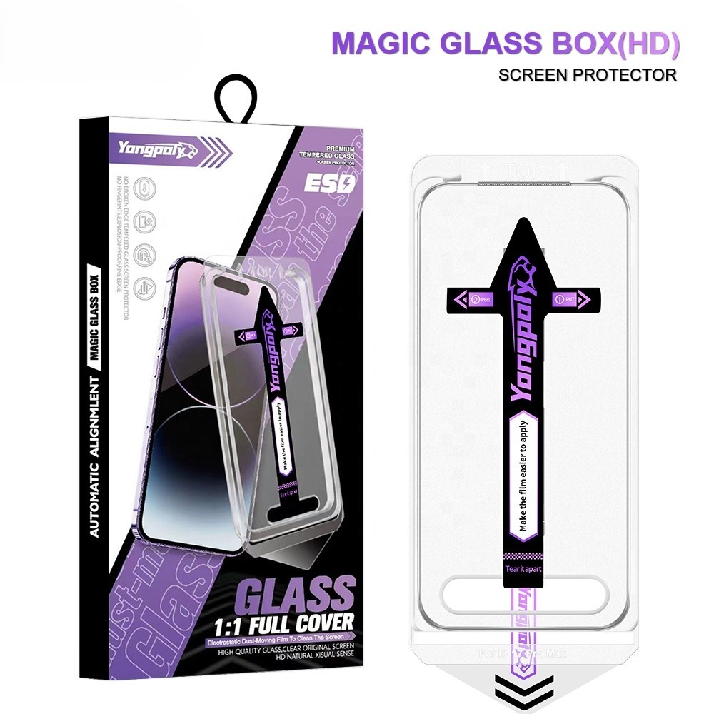 Magic Box Dustproof Easy <strong>Install</strong> HD Anti-Scratch Full Coverage Tempered Glass Protective Film Positioning <strong>Kit</strong> for 18 Pro Max