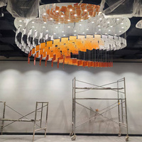 Lustre en feuille d'acrylique pour hall d'hôtel, luminaire suspendu LED, décoration moderne pour la maison, grand lustre