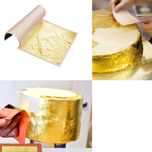 Foglio di foglie d'<span class=keywords><strong>oro</strong></span> commestibili 24K briciole di fiocchi per la decorazione della torta - Product Image 2
