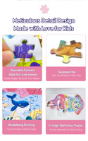 Puzzle magnétique en bois personnalisé de qualité supérieure, découpé au laser, anti-rayures, finition mate, OEM, vente en gros, jouet éducatif créatif, 50 pièces