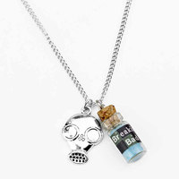 Pendentif avec bouteille en cristal bleu pour hommes et femmes, bijoux créatifs, personnalisés, film personnalisé, porte-clés