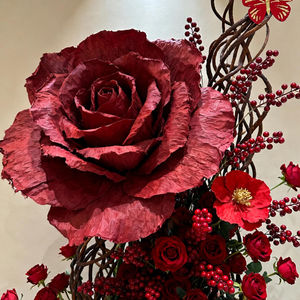 Giant <strong>Crepe</strong> <strong>Paper</strong> Rose Decorative Flower Art Ornament for Wedding Banquet Window Display Commercial Space Layout Party <strong>Backdrop</strong> - Product Image 3