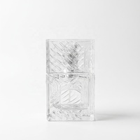 Flacons de parfum carrés de luxe 100 ml en verre avec bouchon en verre à motif en relief, emballage vide en gros pour vaporisateur, surface sérigraphiable