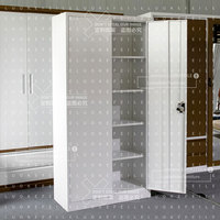 Armoire de rangement métallique en acier robuste pour employés avec tringle de suspension et serrure