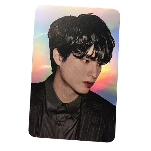 Colección de abanicos de color de doble cara personalizada, postal holográfica KPOP, tarjeta fotográfica Lomo