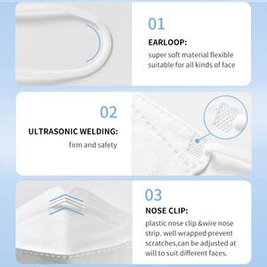 Blau-weiße Einweg-Kf94-Maske aus Vliesstoff, koreanische Kf94-Gesichtsmaske, 4-lagige Vliesmaske in Fischform - Product Image 3