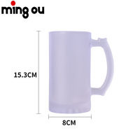 20% de réduction sur les mugs à bière en verre à sublimation moderne 16oz avec poignée Mug givré pour cadeaux d'affaires
