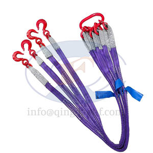 Eslinga de elevación de cuatro patas ajustable HF con cadena de aleación Eslinga de correa de poliéster con cadena de elevación <span class=keywords><strong>y</strong></span> grillete - Product Image 3