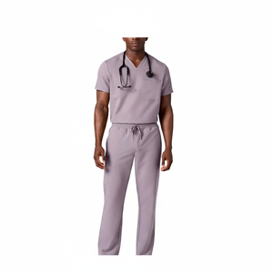 Traje Médico de Punto de Spandex/Poliéster para Hombre, Color Personalizado, Conjuntos de Uniformes Médicos Transpirables - Product Image 1