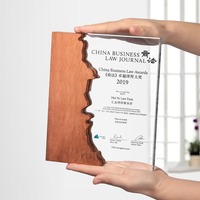 OEM ODM Crystal Awards Trophée en bois blanc sublimation Bouclier Plaque en bois Crystal Awards