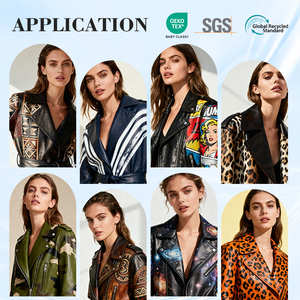 PFAS FREE Classic סִגְנוֹן Rexine חומר עיצוב דפוס בד בגדי עור PU עבור מכנסיים בגדים שמלות תחפושות - Product Image 5