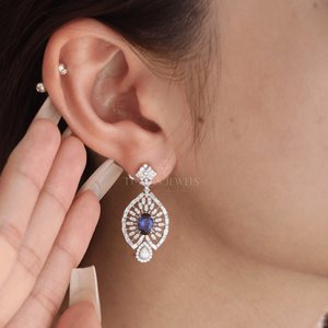Luxury Women Diamond Stud <b>Earrings</b> 925 Sterling <b>Silver</b> Elegant Fine Jewelry Sparkling Daily Wear <b>Wedding</b> Anniversary Gift - Product Image 6