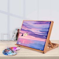 Chevalet de table à dessin portable LISI A2/A3/A4 grand format 5 positions en bois de hêtre pour peinture, dessin, croquis, support de photos et de panneaux