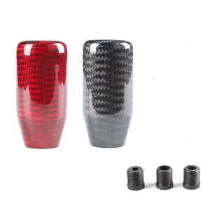 Poignée de levier de vitesse en fibre de carbone rouge et noir, universelle, pour transmission manuelle et automatique, design ergonomique - Product Image 3