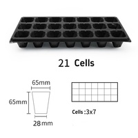 Barquettes de semis en PET noir de 80 g, 21/32/50/72/105/128/200 cellules, barquettes de pépinière, barquettes à semences en plastique pour la plantation